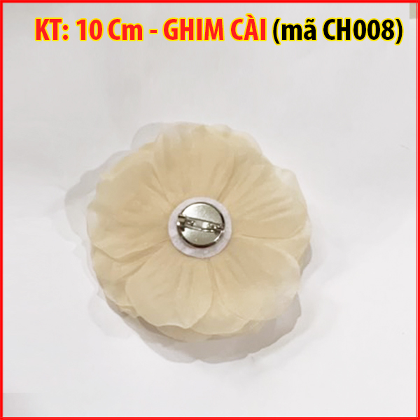 Tag Hoa Hồng Lớn Cài Áo, Kiểu Cài Áo Hoa Có Ghim, Có Trâm Cài Áo Váy Màu Nâu Đậm, màu da, Đỏ  - Kích Thước 8-9 CM CH002