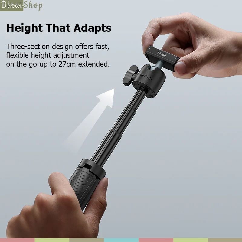 Ulanzi MT-66 – Tripod Kẹp Balo Quay POV 3-In-1, Thao Tác Nhanh Action Connector, Ball Head Xoay 360° Cho DJI Action, GoPro, Insta360 - hàng chính hãng