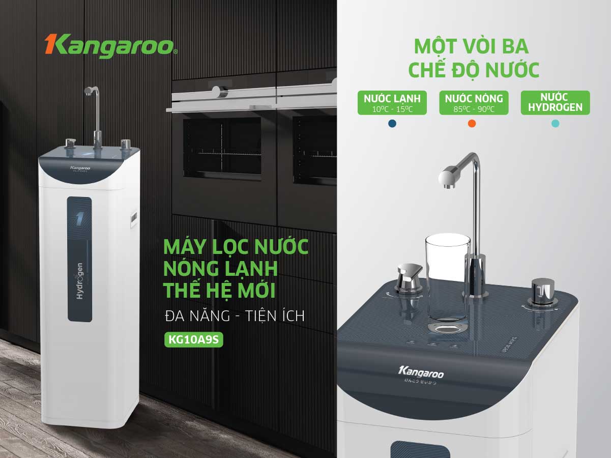 Máy lọc nước Kangaroo Hydrogen Slim nóng lạnh KG10A9S Hàng Chính Hãng