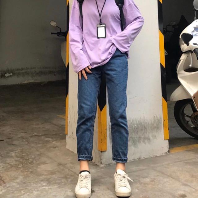 Quần Baggy BoyFriend - Quần Jeans Lưng Cao Trên Rốn Không Giãn [HOT TREND