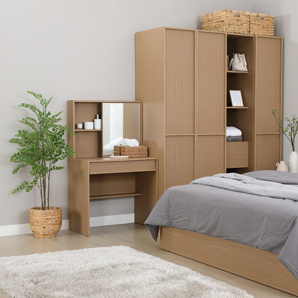 Bàn Trang Điểm FUKUOKA Kính Cường Lực An Toàn Kích Thước 79,7 x 49,7 x 135 cm | Index Living Mall | Nội Thất Nhập Khẩu Thái Lan