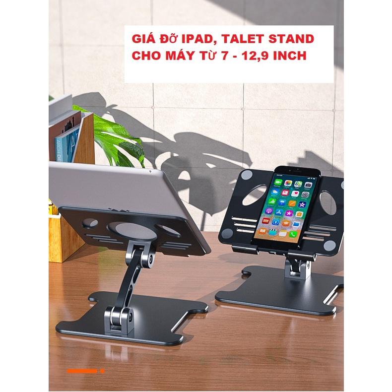 Giá đỡ điện thoại, máy tính bảng, iPad, galaxy tablet MT88 cao cấp, xoay 180 độ, hợp kim nhôm, điều chỉnh độ cao