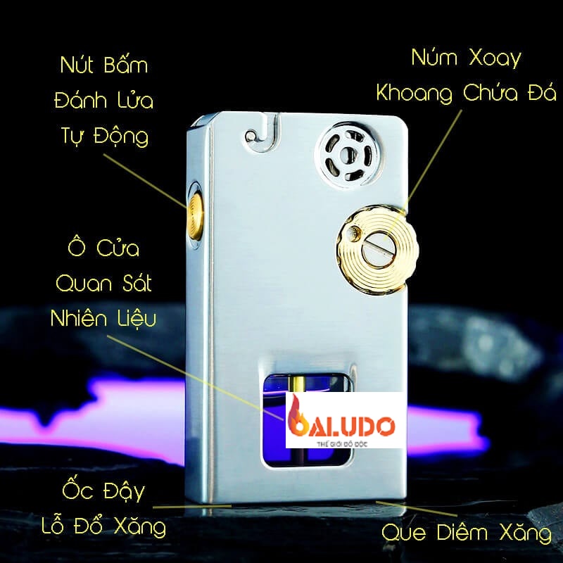 Vỏ hộp quẹt bật lửa xăng đá kèm diêm xăng Z-785 (giao màu ngẫu nhiên)