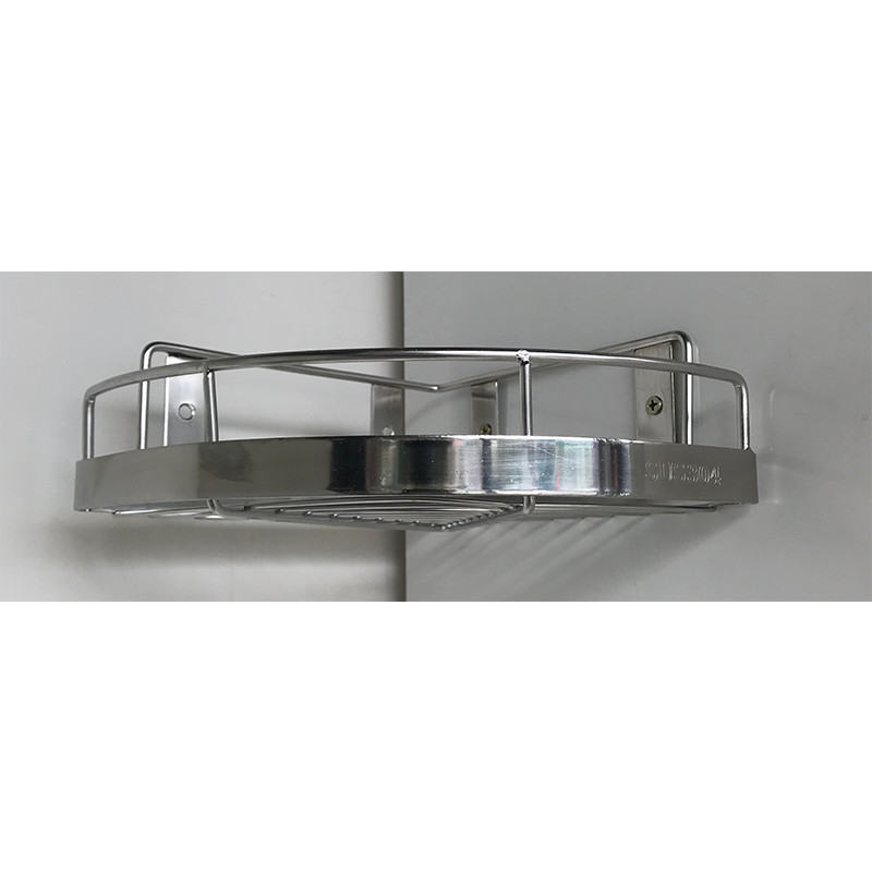 Kệ góc phòng tắm 1 tầng bán kính R20cm inox 304