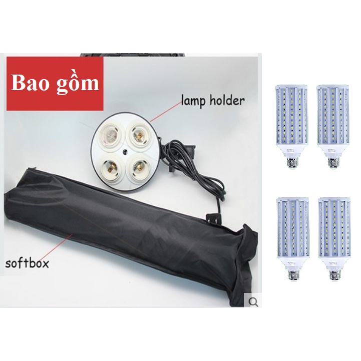 Đèn Softbox 50x70CM 4 Bóng Led360 40W, Đèn Led Chụp Ảnh Quần Áo, Livestreams Hàng Chính Hãng