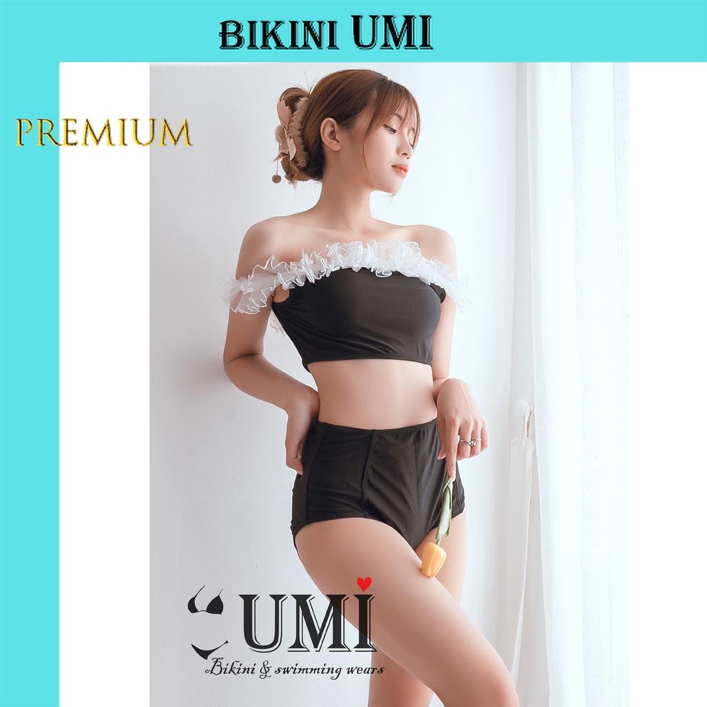 BIKINI BÈO NHÚN TRỄ VAI - BIKINI UMI - MÀU ĐEN