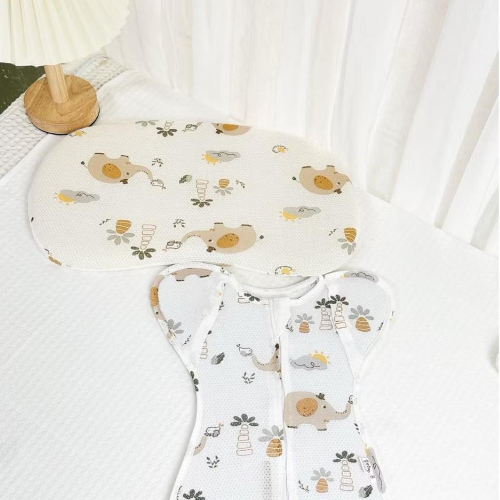 Nhộng chũn cotton thông hơi mở tay cho bé sơ sinh ZELOO quấn chũn cho bé ngủ ngon mềm mại chống giật mình - Ô tô