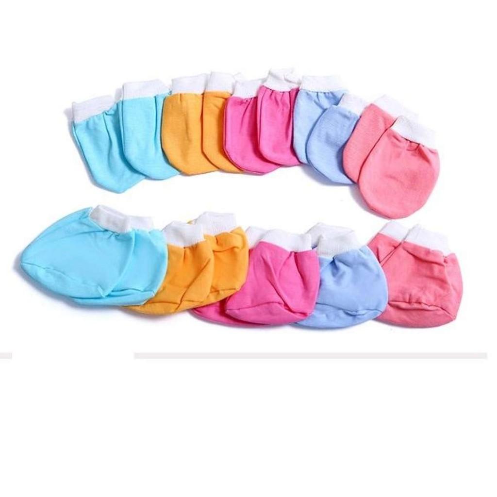Bộ bao tay chân bo màu không nơ - 1 bộ giao màu ngẫu nhiên