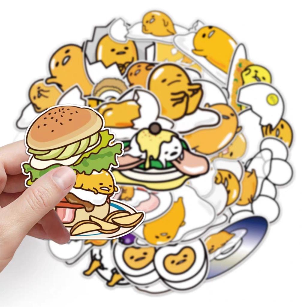 Sticker trứng lười đáng yêu chống thấm nước trang trí mũ bảo hiểm, laptop