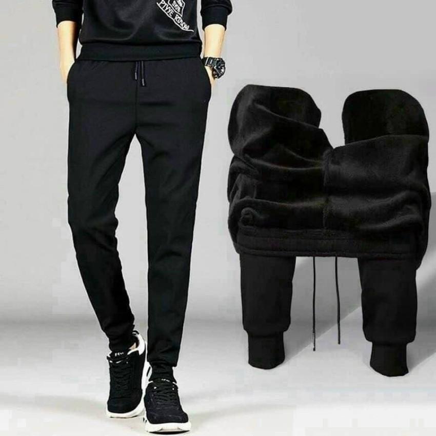 Quần jogger nam lót lông siêu ấm bo gấu cạp chun dây rút siêu ấm thời trang