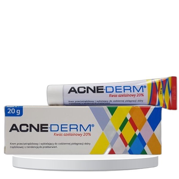 Kem hỗ trợ giảm mụn AcneDerm, làm trắng da, mờ thâm 20% Azelaic
