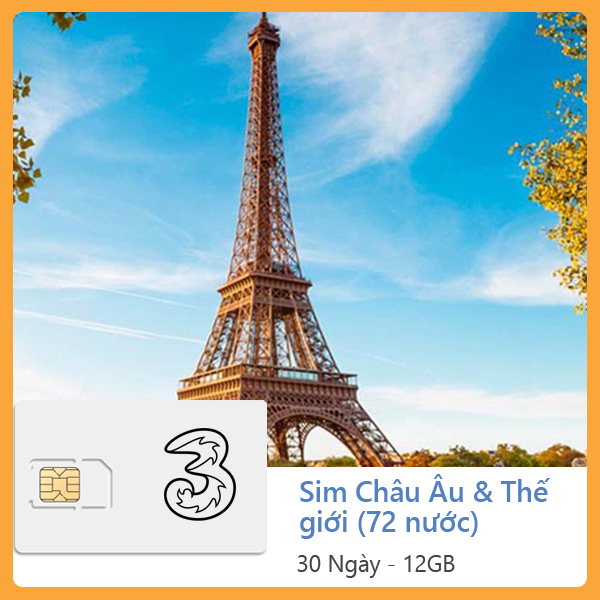 Sim Du Lịch 35 Nước Châu Âu Three-Mẫu ngẫu nhiên