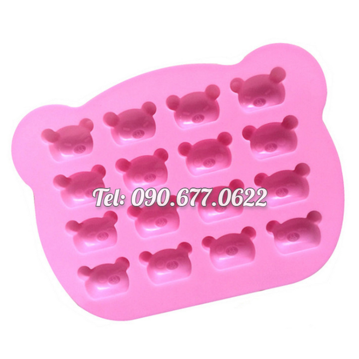 Khuôn silicone làm rau câu, kẹo dẻo, socola 16 gấu con - Mã số 1226