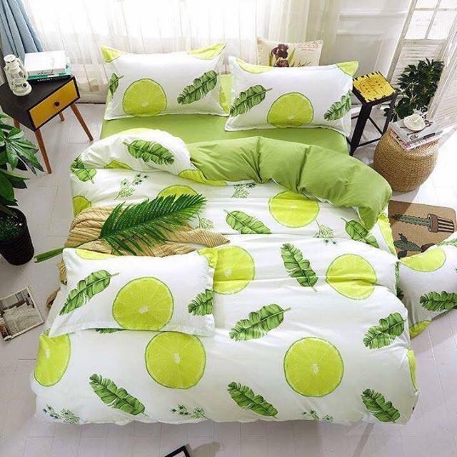 Bộ Chăn Ga Gối Cottong Poly Quả Cam
