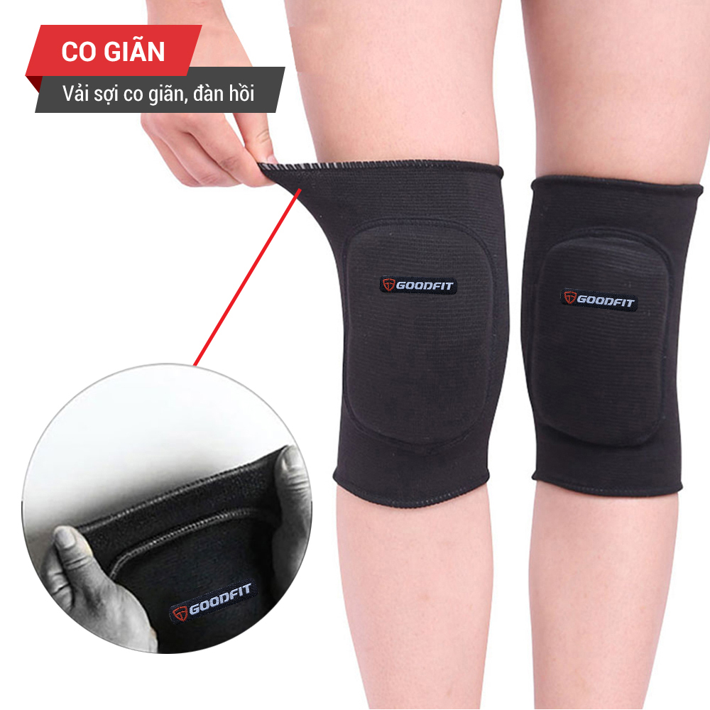 Bó gối thể thao, băng đầu gối GoodFit đệm xốp dày dặn, co giãn 4 chiều GF517K