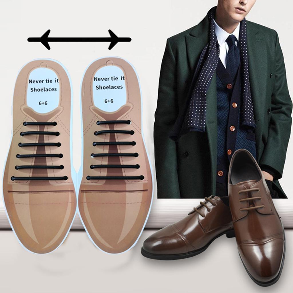 2 Sets Easy No Tie Shoelaces Elastic Shoe Laces for Men Women Dress Shoes