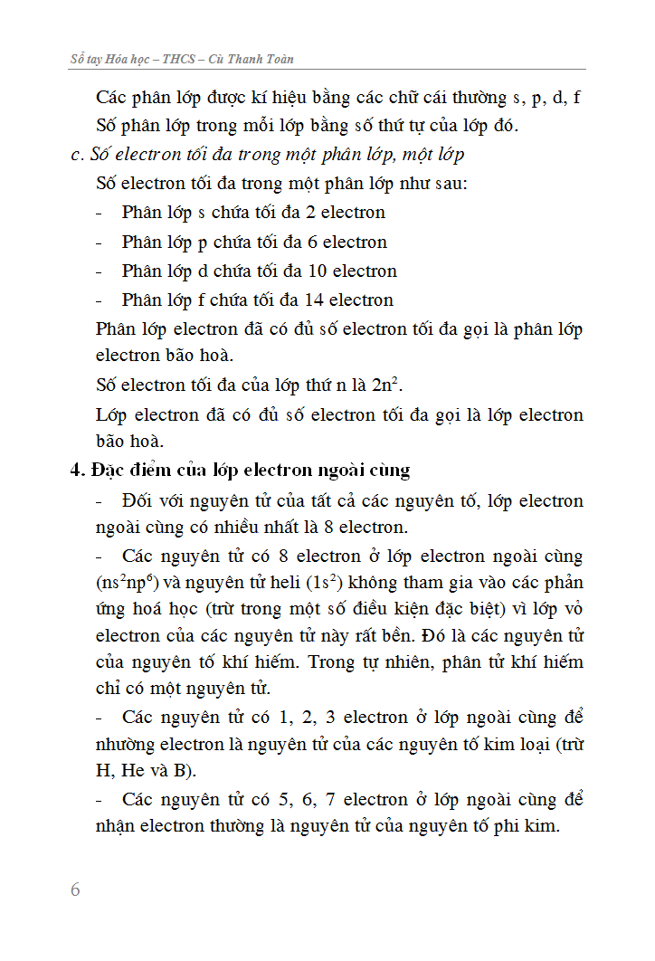 Sổ Tay Hóa Học Trung Học Cơ Sở Lớp 8,9 Luyện Thi Vào Lớp 10 - KV