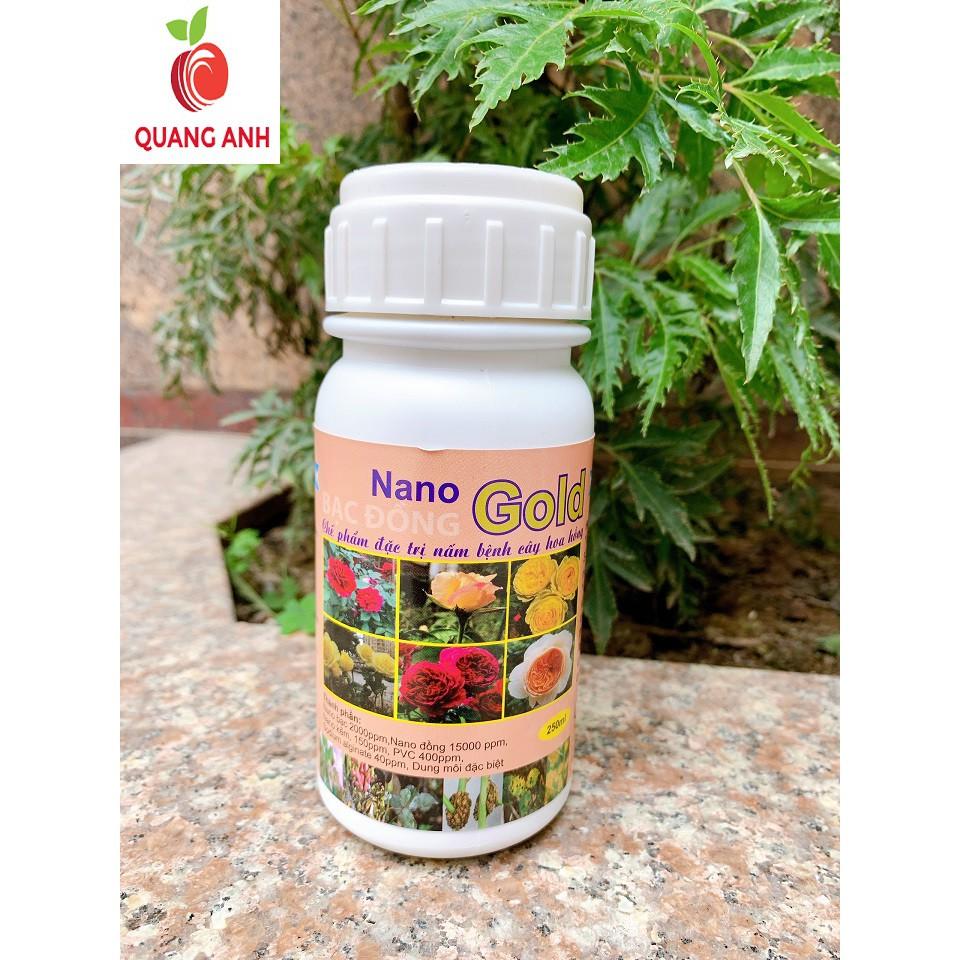 Chế phẩm Nano gold Bạc Đồng đặc trị nấm bệnh cho cây hoa hồng 250ml