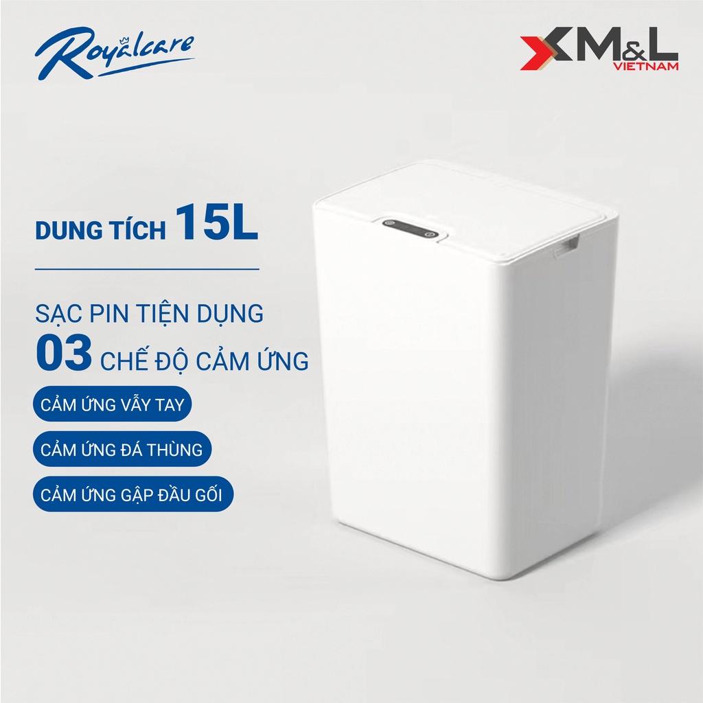 Thùng rác thông minh cảm ứng tự động Royal Care FH-2 phong cách Hàn Quốc - Xám