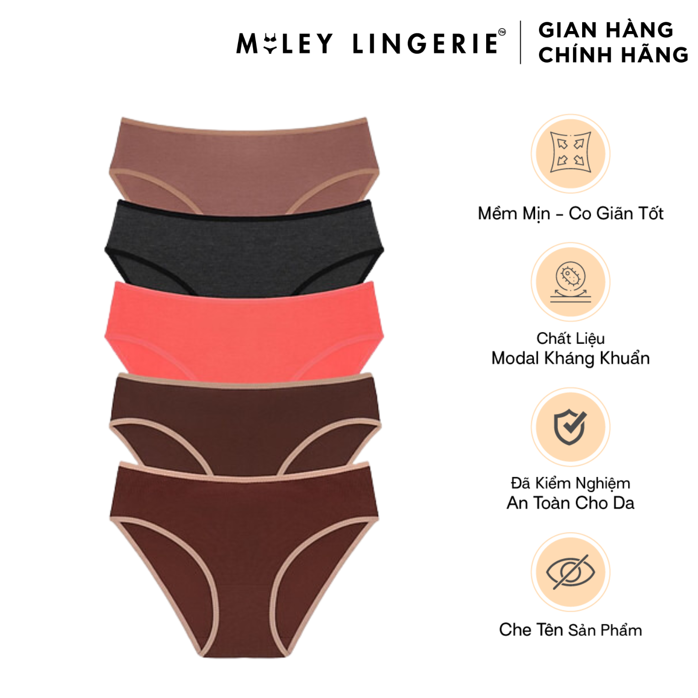 Hình ảnh Combo 5 Quần Lót Nữ Cotton Flexi Miley Lingerie - Giao màu ngẫu nhiên