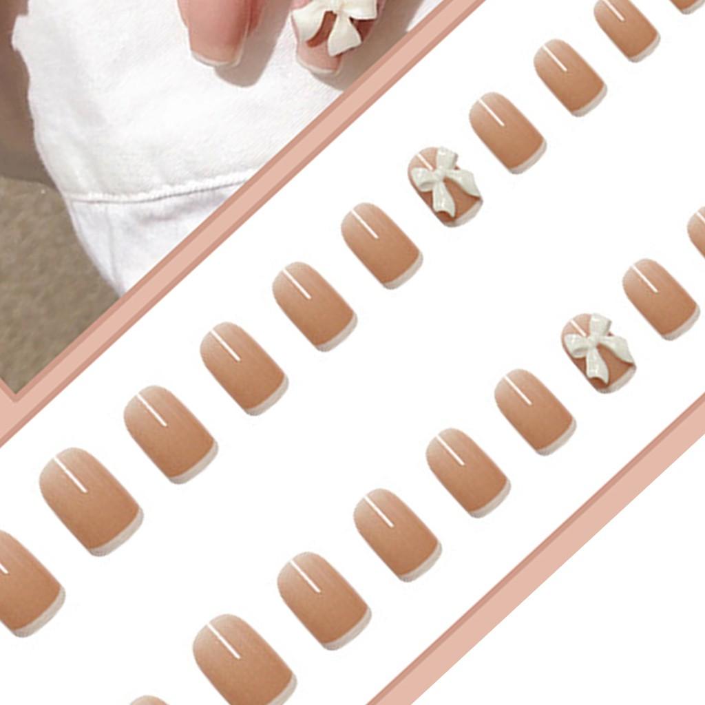 Móng tay giả gắn nơ cao cấp mẫu mới tháng 9, móng tay giả gắn đá chống nước có keo siêu chắc dùng được nhiều lần