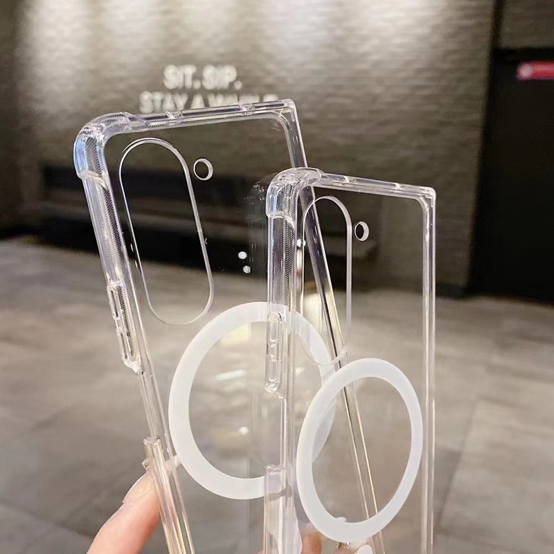 Ốp Lưng Trong Suốt Hỗ Trợ Sạc Từ Tính Dành Cho Samsung Galaxy Z Fold 5 / Z Flip 5, Chống Ố Vàng - Hàng Nhập Khẩu