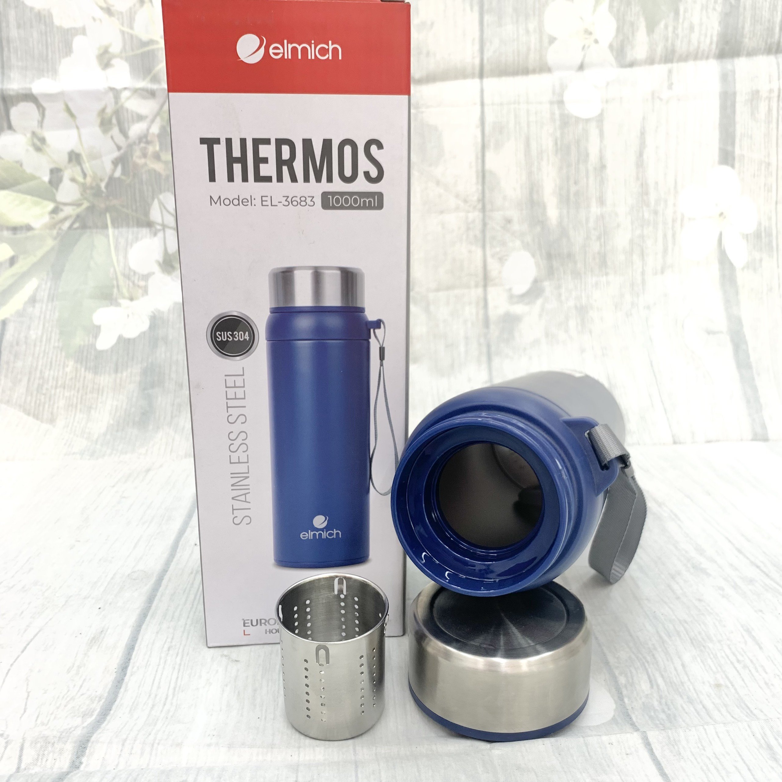 Phích Giữ Nhiệt 3 lớp Inox 304, Tráng bạc Elmich EL-3682 - Hàng Nhập Khẩu Chính Hãng