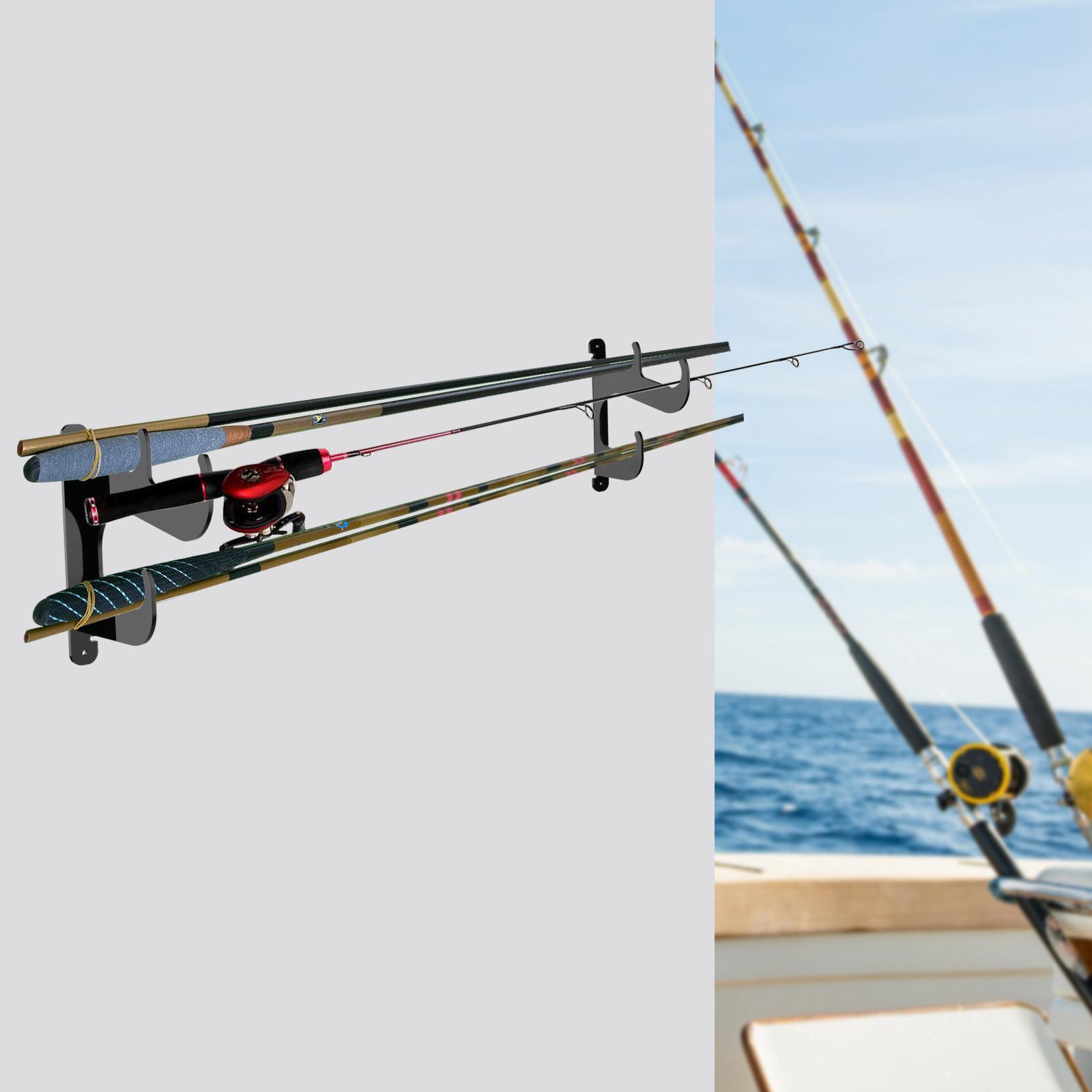 Fishing Rod Holder Fishing Rod Racks Fishing Pole Wall or Ceiling Storage Rack Holder Display Stand Wall Mount for Garage Cabin Basement