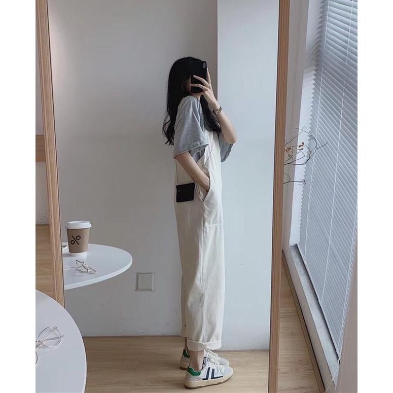 Yếm quần kaki nữ form rộng unisex oversize phong cách ulzzang màu be SB-0002