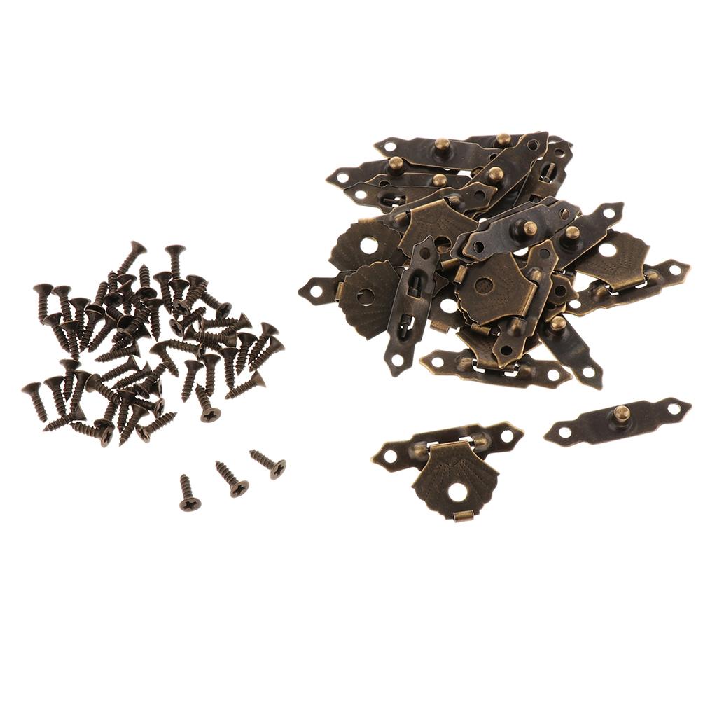 12pcs Jewelry Box Antique Buckle Wooden Box Latch Decorative Hasp Latch Buckle with Screws