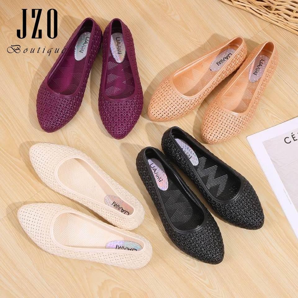 Giày nhựa bệt nữ đi mưa đi biển GNN1 - Chất liệu mềm dẻo - Mũi nhọn