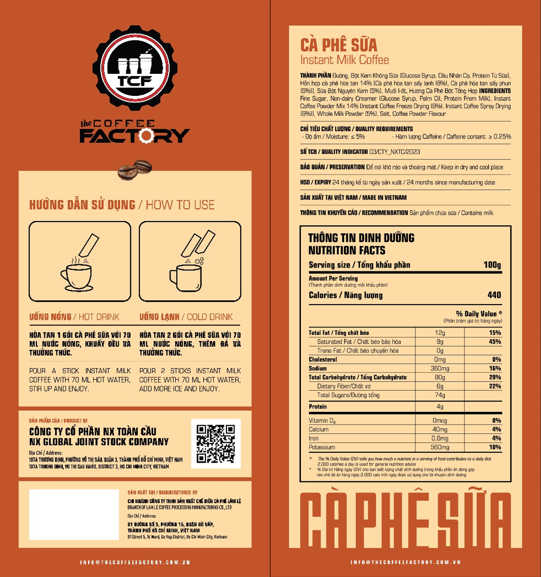 Combo 3 Hộp Cà Phê Sữa Hòa Tan The Coffee Factory