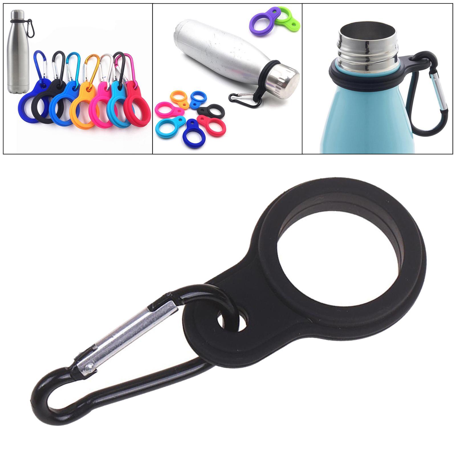 Water Bottle Holder Aluminum Carabiner Clip Fishing Outdoor Camping Black
