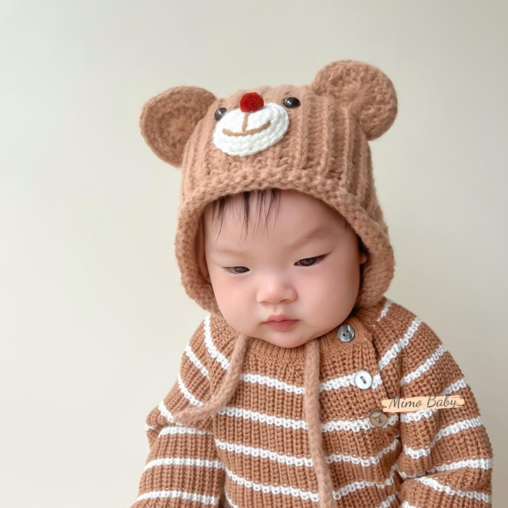 Mũ nón len mùa đông đan hình tai chuột dễ thương cho bé ML192 Mimo Baby