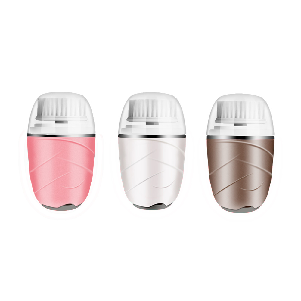 Máy Rửa Mặt Mini Tiện Lợi 3 Trong 1 – 3 Đầu Cọ Lựa Chọn - Tẩy Trang - Rửa Mặt - Làm Sạch Sâu