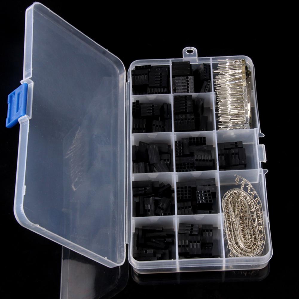 Total 620PCS/Box Electrical 2.54mm Pin Wire Terminal Connectors with Storage Box Portable