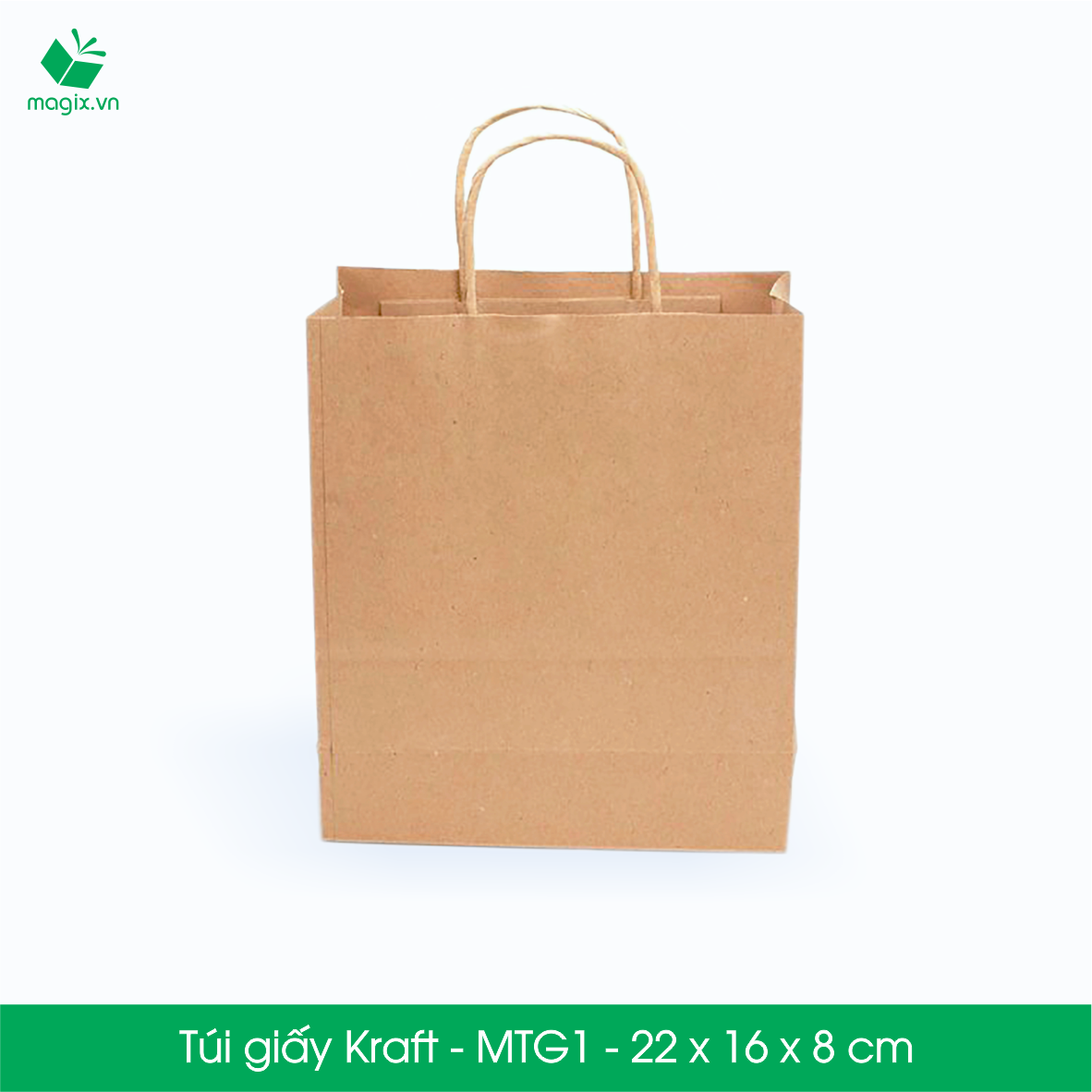 MTG1 MTG1T - 22x16x8 cm - Combo 200 túi giấy Kraft Nhật cao cấp