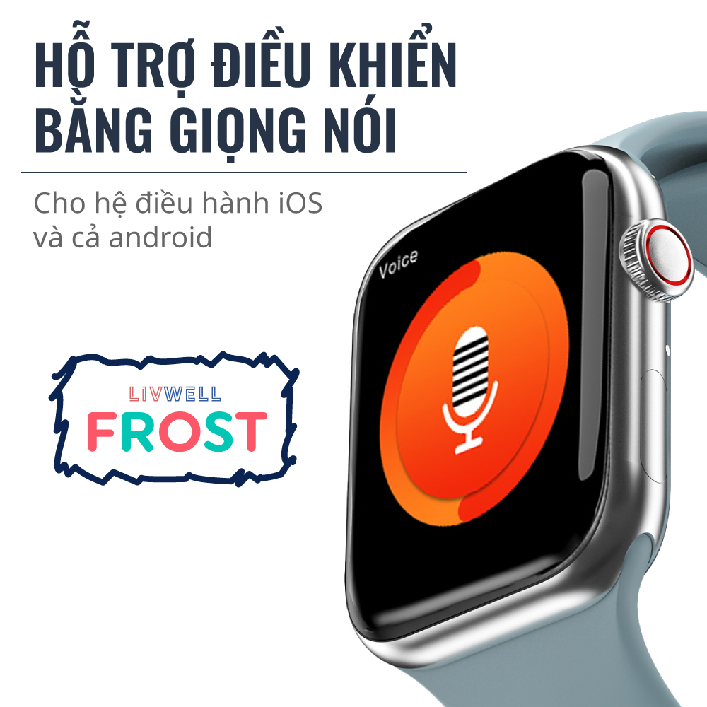 Đồng hồ thông minh LivWell Frost - Hàng Chính Hãng - Bảo Hành 12 Tháng 1 Đổi 1 - XÁM LẠNH