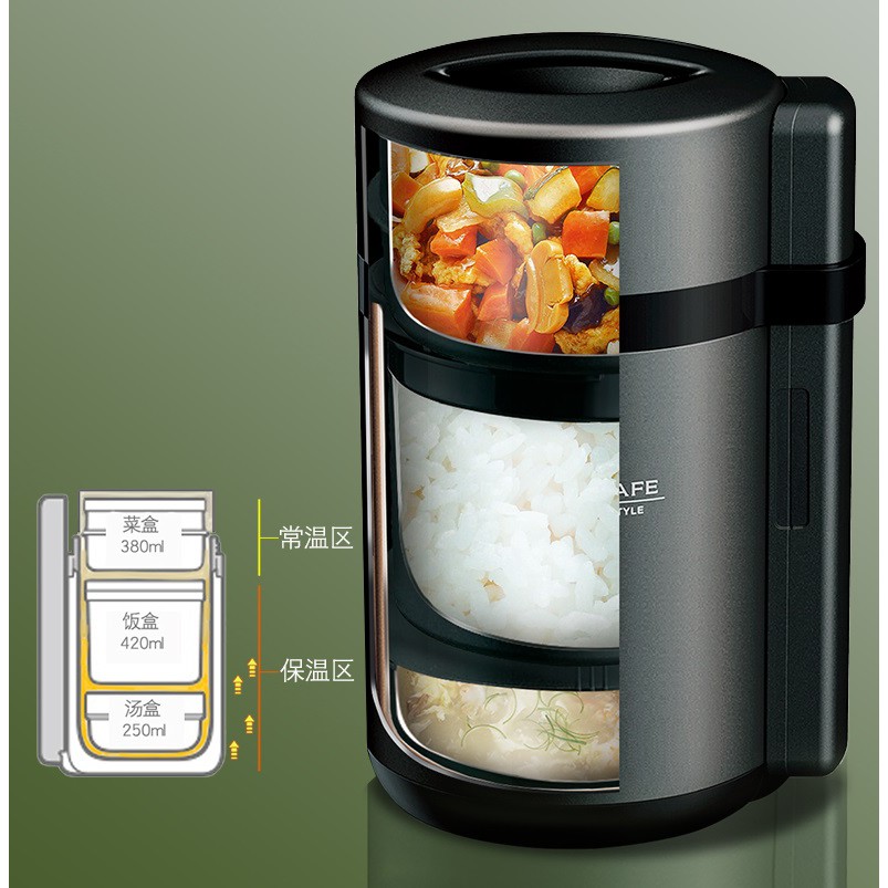 Hộp cơm giữ nhiệt 3 tầng Asvel Nhật bản 1050ml - Chính hãng INOCHI