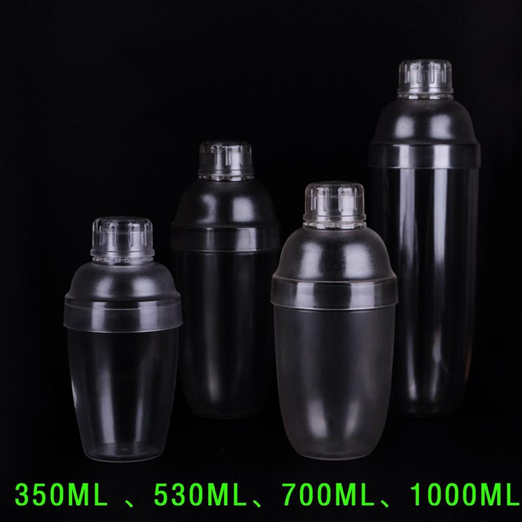 Plastic Cocktail Shaker Mixer Drink with Measurement Bartender Tool