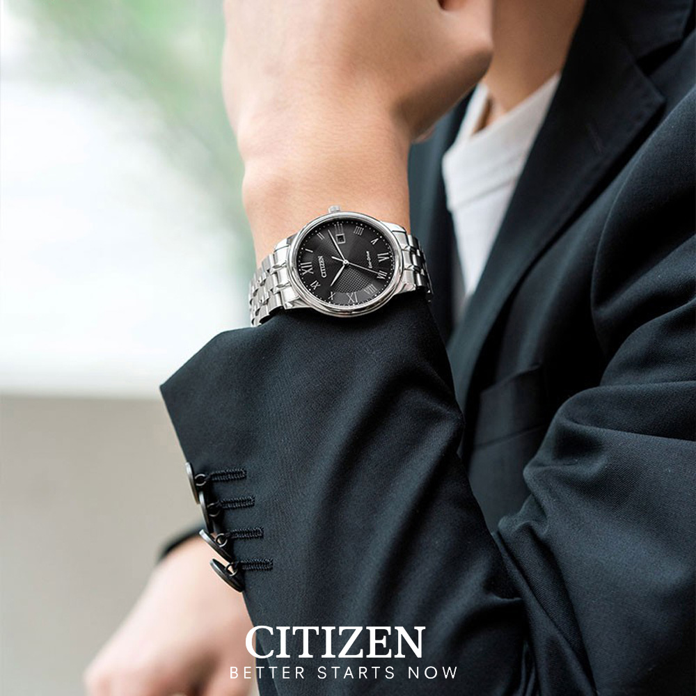 Đồng Hồ Nam Citizen Dây Thép Không Gỉ BM6970-52E - Mặt Đen