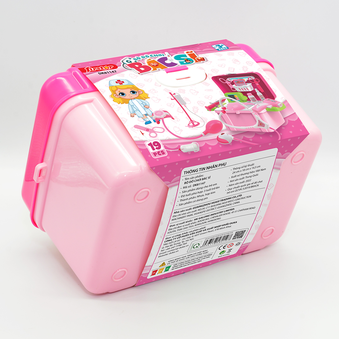 Bộ Đồ Chơi Bác Sĩ Màu Hồng DK81147 - Duka