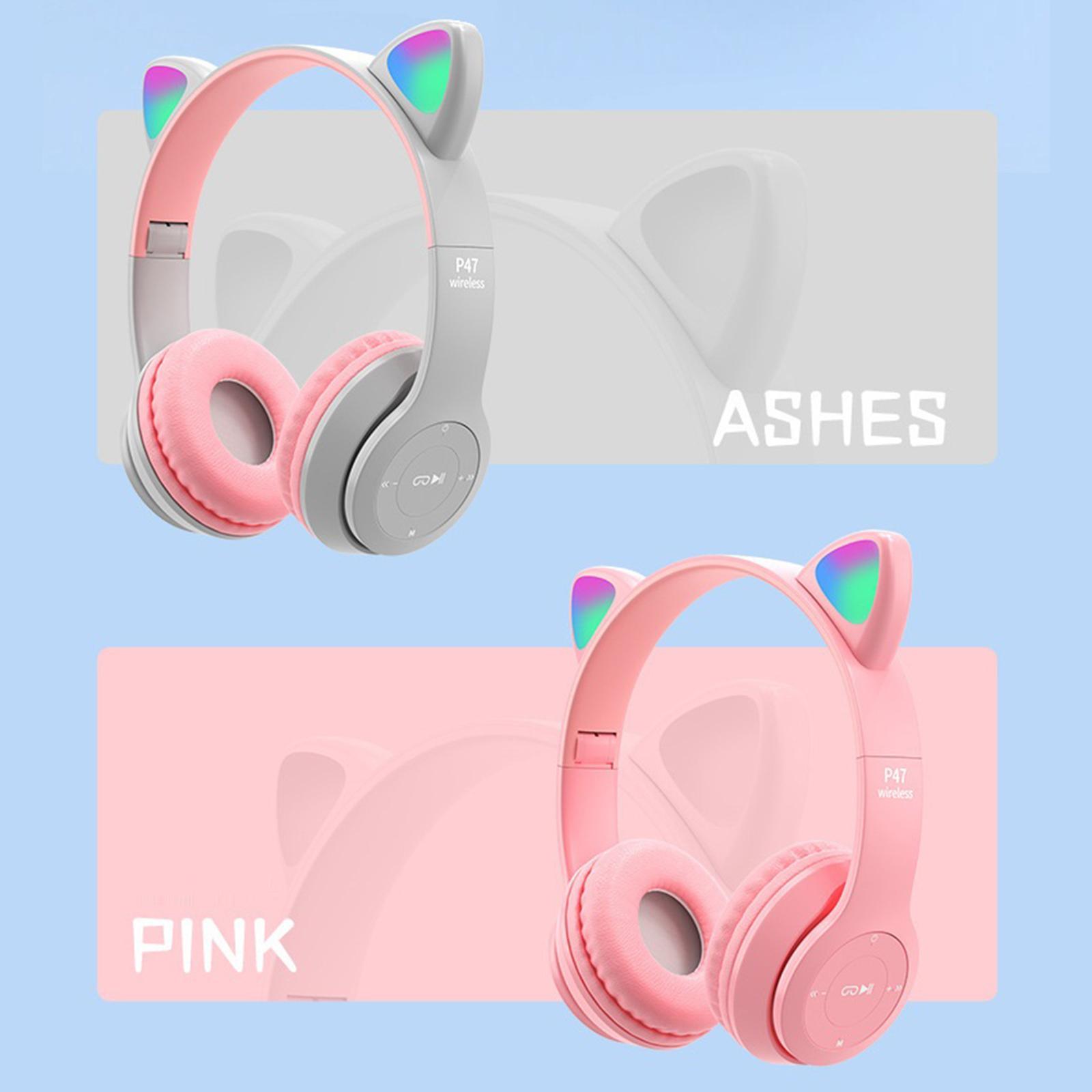 Wireless Headset LED Light Surround Sound for Laptop black