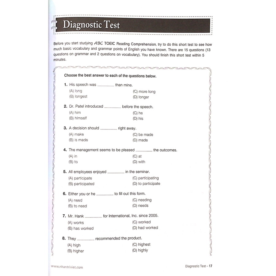 ABC TOEIC RC - Reading Comprehension (Không CD)