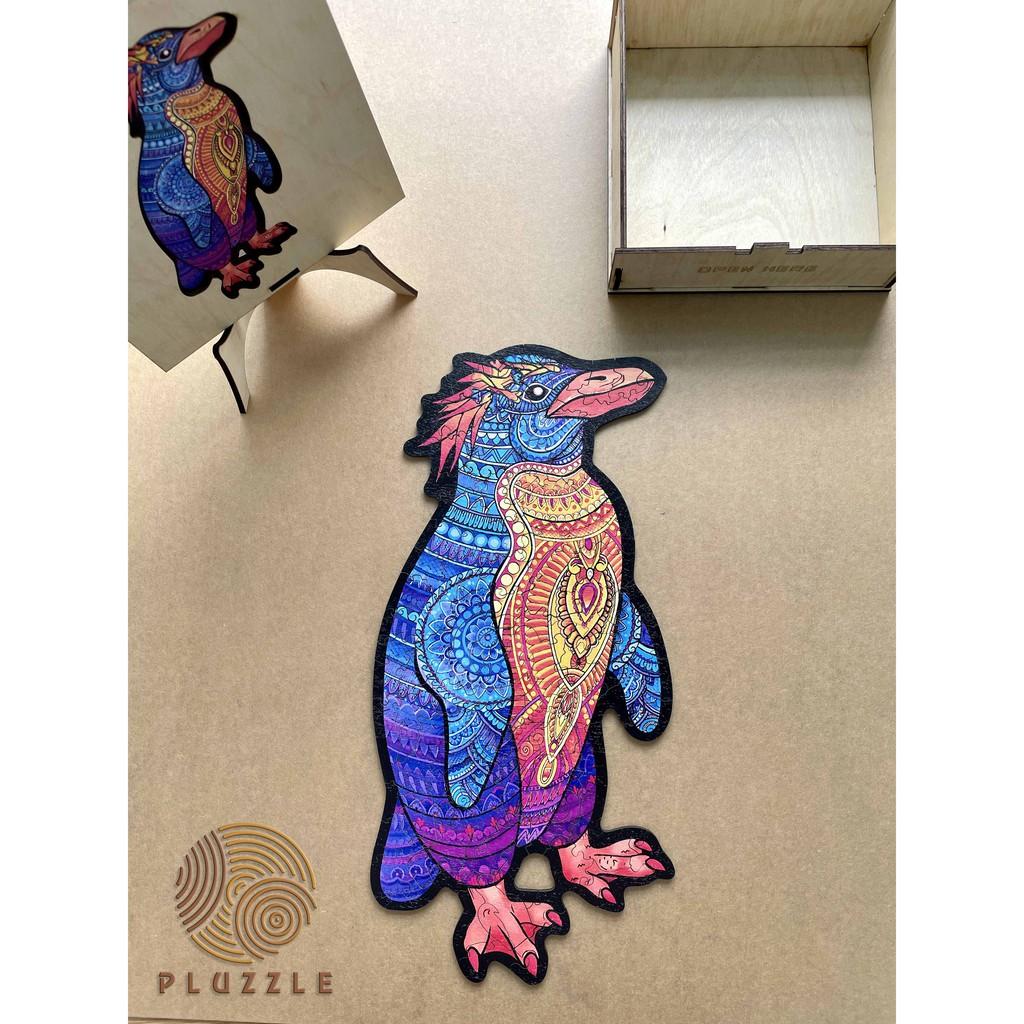 Bộ xếp hình gỗ đồ chơi puzzle ghép hình con vật độc đáo - Chim Cánh Cụt – PZ026