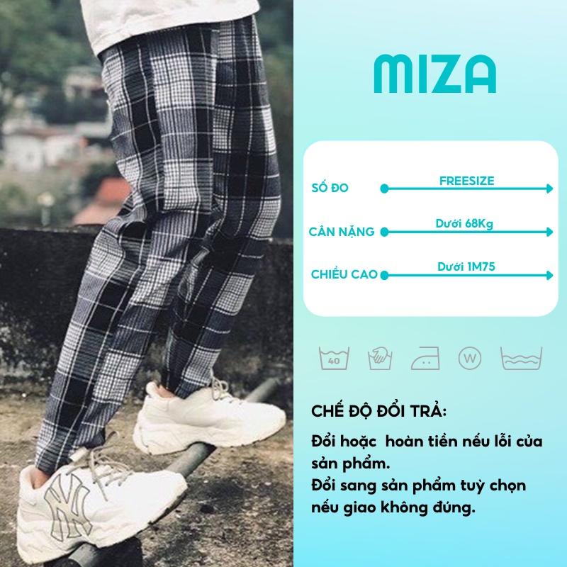 Quần ống suông kẻ caro baggy rộng unisex cargo nữ nam vải kaki đen công sở đi học lưng cao ulzzang hàn quốc dây rút CR03