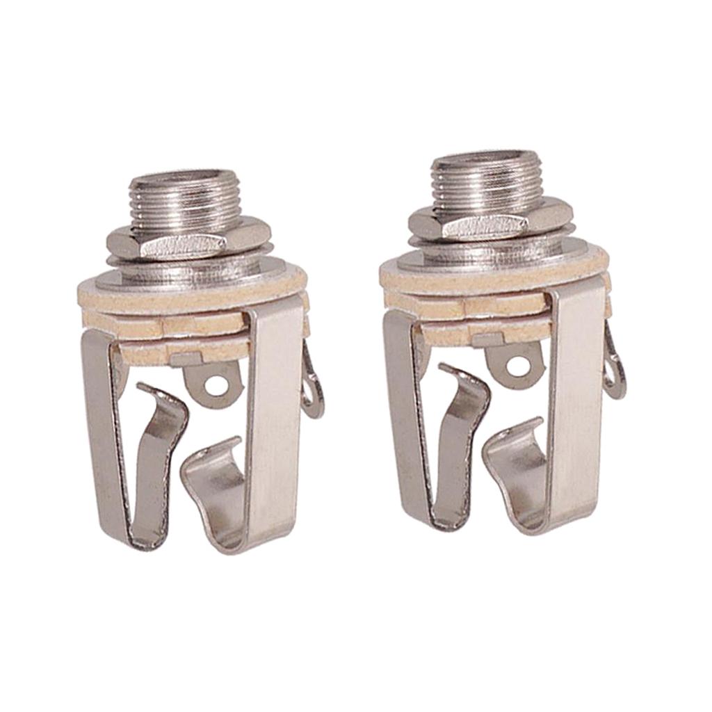 Sunnimix 2 Cái Đồng 1/4  Đầu Ra Âm Thanh Stereo Đĩa Cho Đàn Guitar Bass Hoạt Động Bán Tải