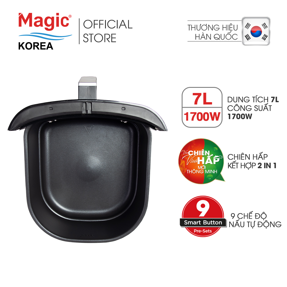 Nồi chiên không dầu kết hợp hấp Magic Korea A700 7L - Hàng chính hãng