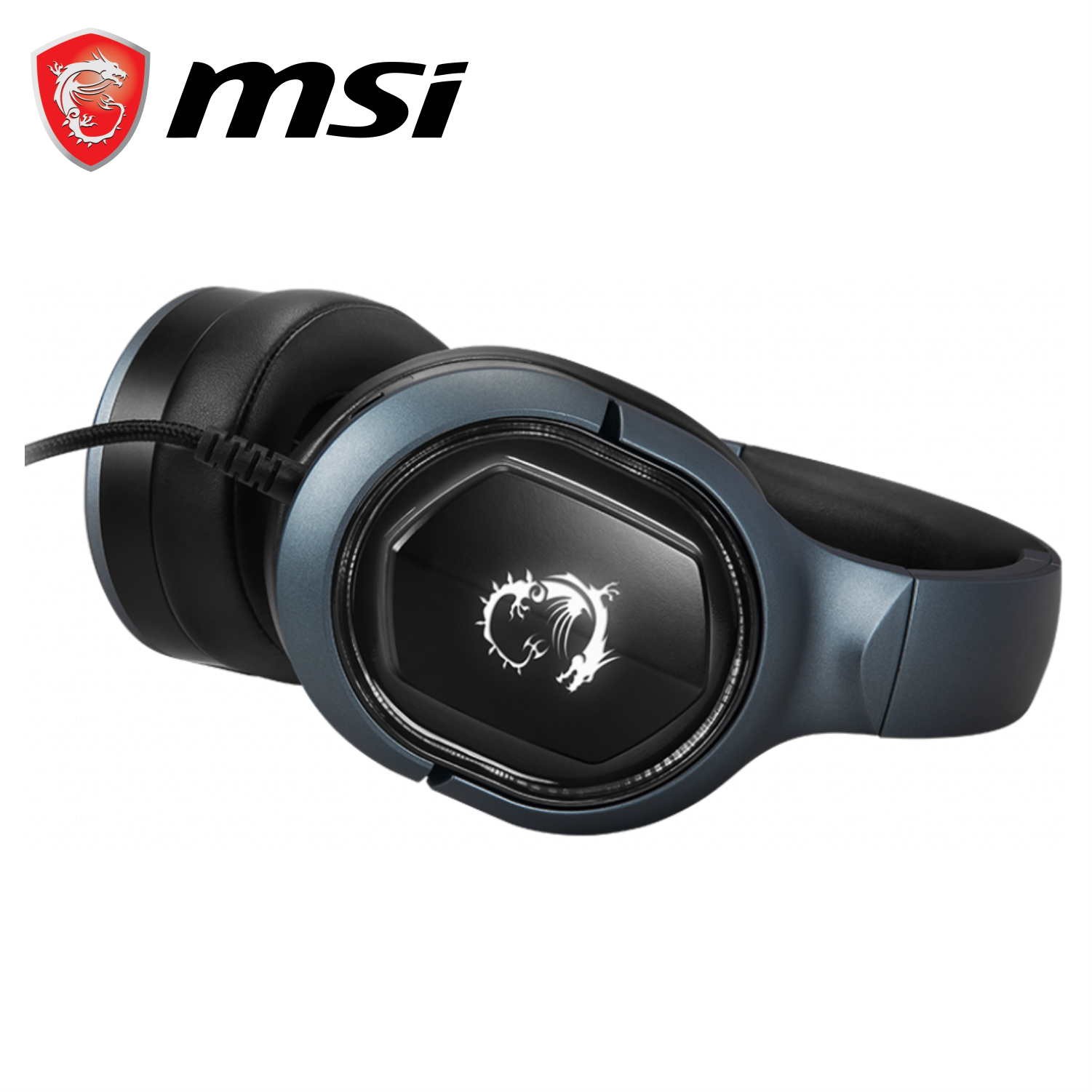 Tai Nghe Chụp Tai Gaming MSI Immerse GH50 Âm Thanh 7.1, Tích Hợp Mic, Dây Cắm USB 2.2M - Hàng Chính Hãng