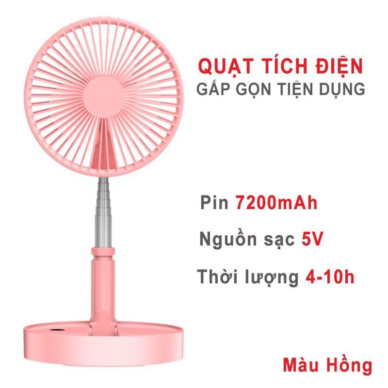 Quạt Sạc Tích Điện Gấp Gọn Đa Năng Tiết Kiệm Điện